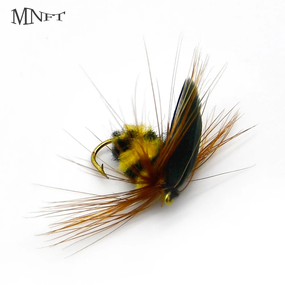 Moscas secas MNFT – Patrón abejorro negro y amarillo para trucha