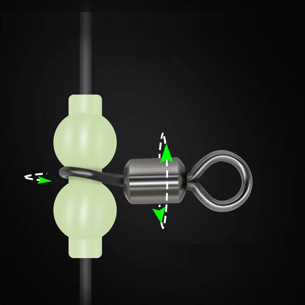 DNDYUJU 20 piezas barril de pesca giratorio calabaza luminosa señuelo de pesca conector latón agua salada anzuelo aparejos de pesca - imagen 4