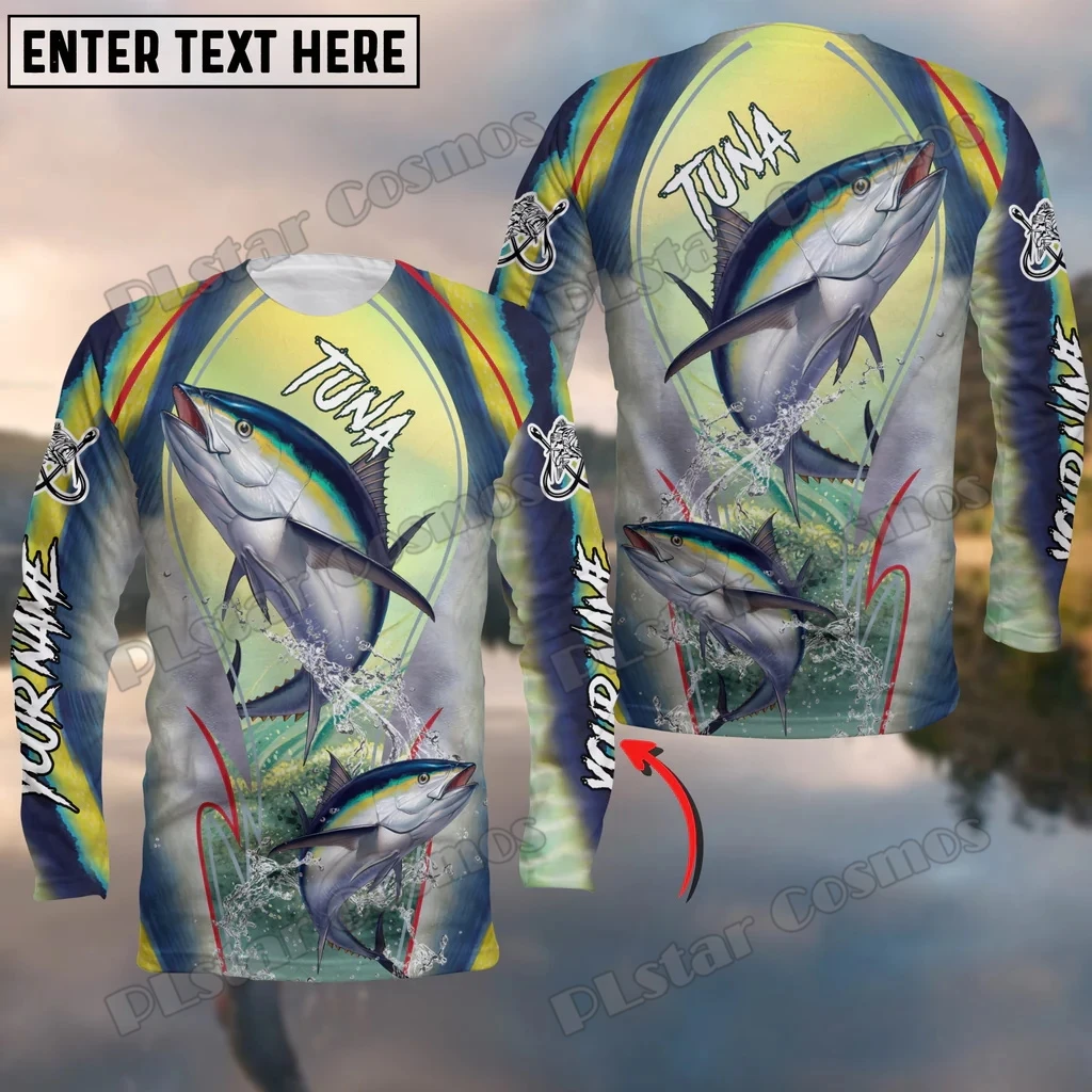 Sudadera con cuello redondo para hombre, Jersey informal de manga larga con nombre personalizado, estampado 3D, piel de atún y Mahi, QDY68 - imagen 2