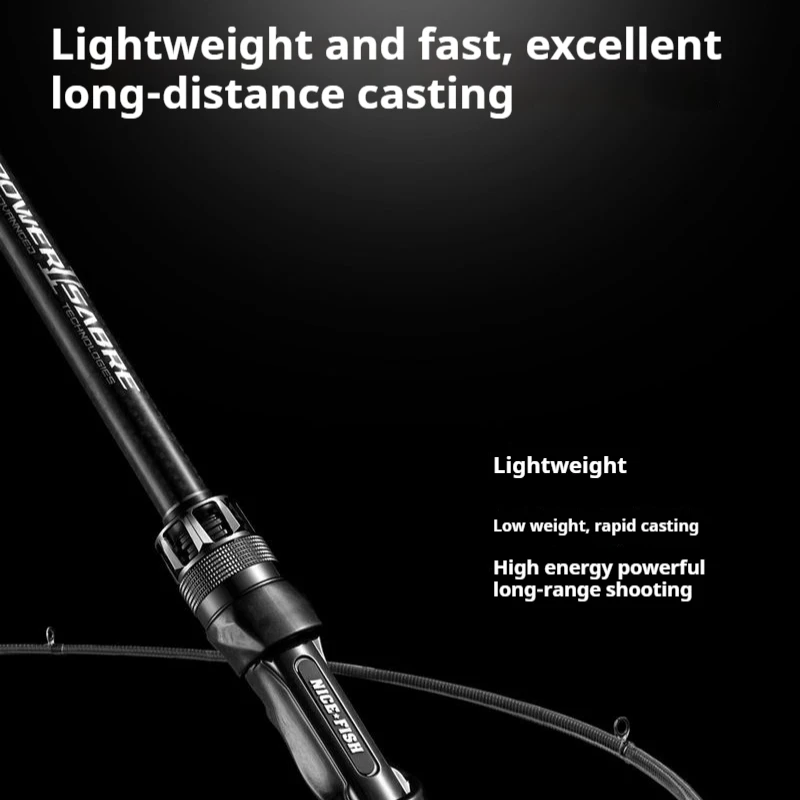 Nice Fish Power Sabre II – Caña spinning fibra carbono, largo alcance - imagen 3