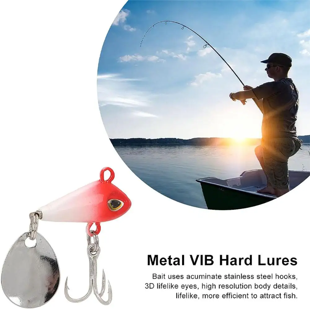 Señuelo de pesca Vib de 18g, cebo de Metal con paquete de caja, anticorrosión, VIB, Crankbait, hoja giratoria para lubina - imagen 3