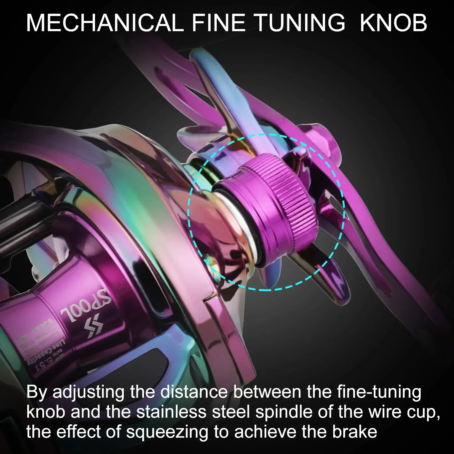 Sougayilang Multicolor Baitcasting Reel 6.2:1 High Speed Gear Ratio Max Drag 10Kg Casting Reel with Aluminum Spool for Bass Pike - imagen 5