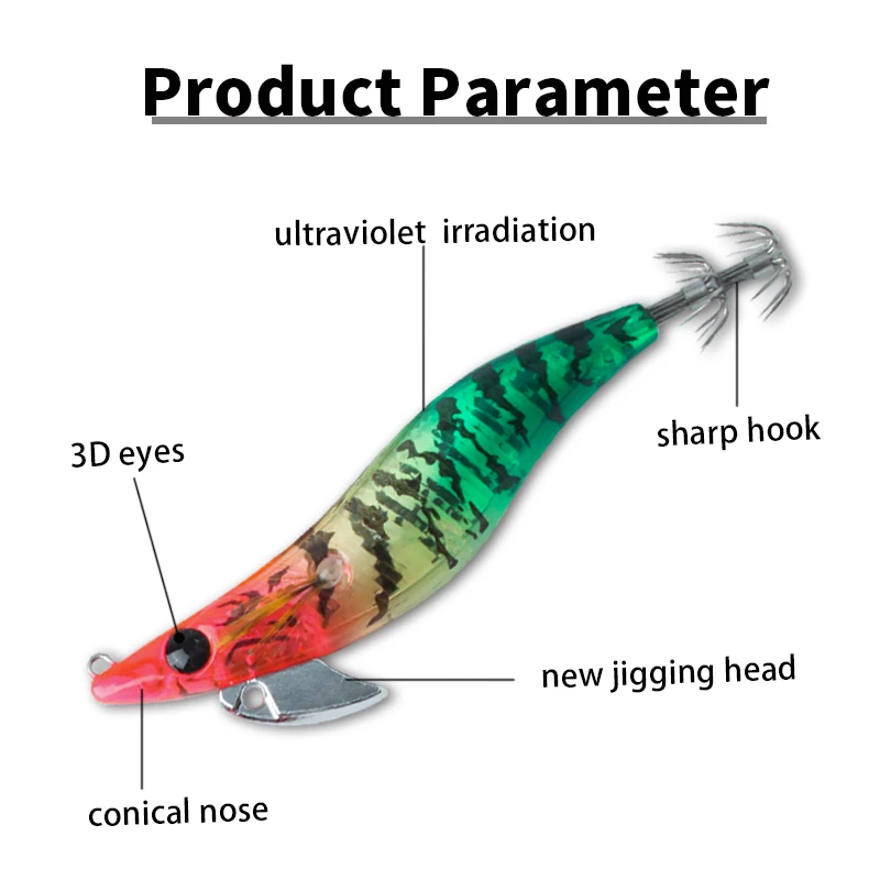 Kawa-señuelo de calamar para camarones de madera, 13g, 93mm, anzuelos de calamar, revestimiento UV, cebos de pesca para calamar, pulpo, Culterfish, 1 ud. - imagen 4