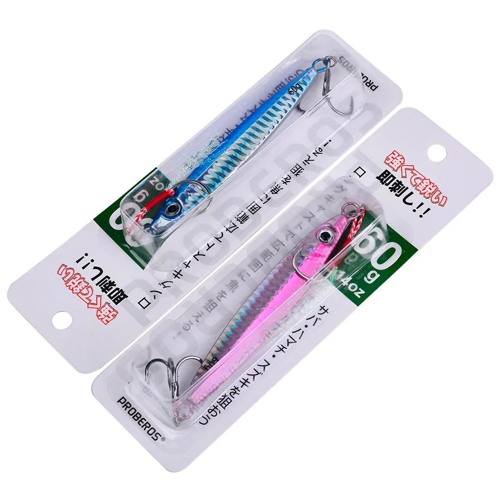 Señuelo de pesca con plantilla de Metal largo, pez de plomo sumergido, cuchara de Jigging de fundición lenta, 20G, 30G, 40G, 60G, cebo de Metal Artificial para orilla, aparejos de mar - imagen 5