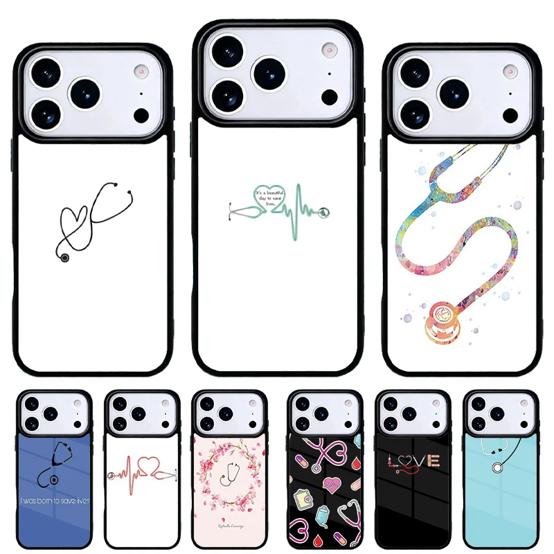 Funda iPhone con Estetoscopio y Corazón – Diseño exclusivo para enfermeras