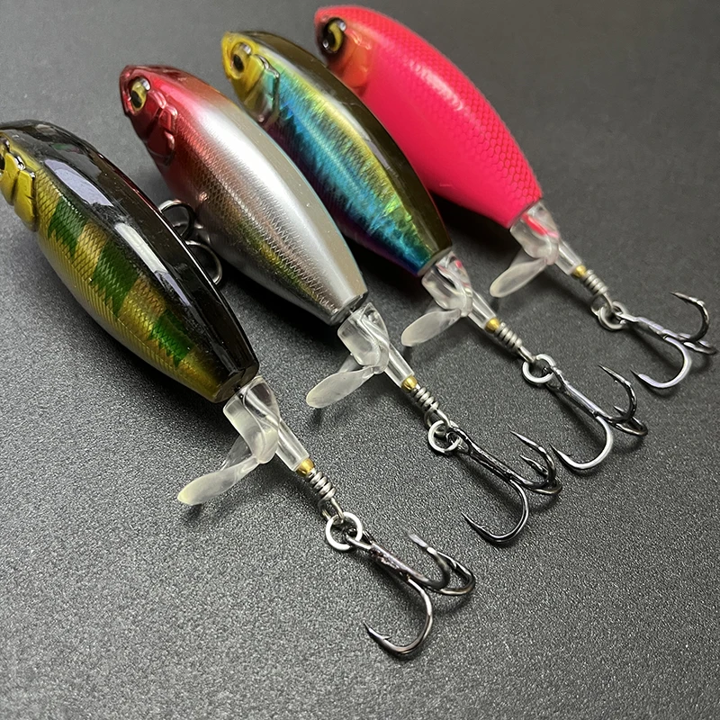 Señuelo de pesca Whopper Plopper 70/85mm 6g 11g cebo duro Artificial Topwater señuelo de pesca de lubina cola giratoria aparejos de pesca Wobbler - imagen 5