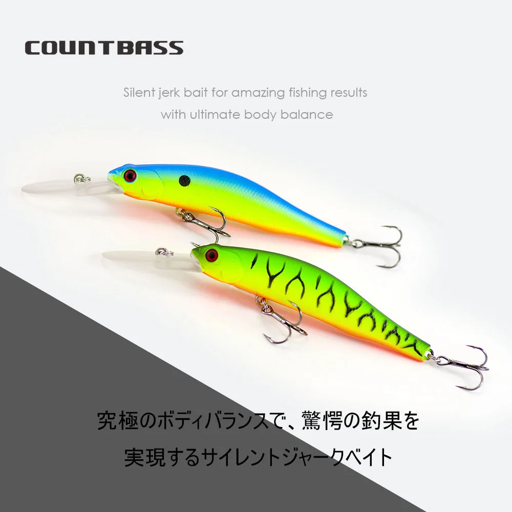 COUNTBASS 80mm 3-5/32",90mm 3-35/64" Jerkbait cebos duros MinnowFishing señuelos imán ayudar peso - imagen 4