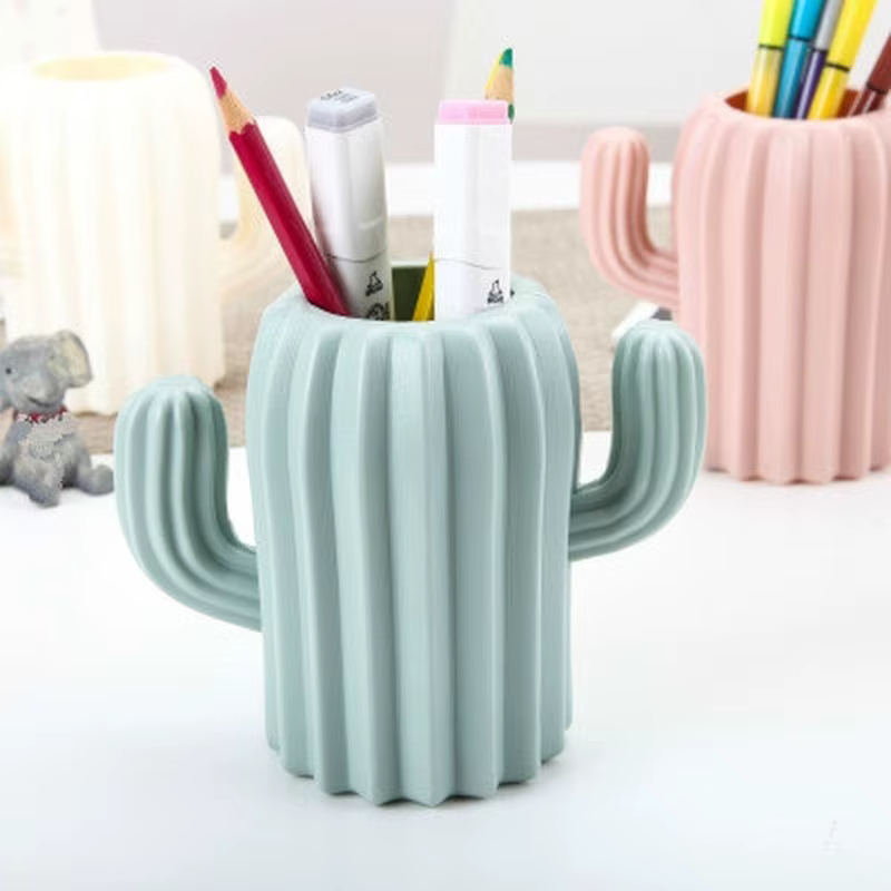 Organizador cactus con diversos objetos