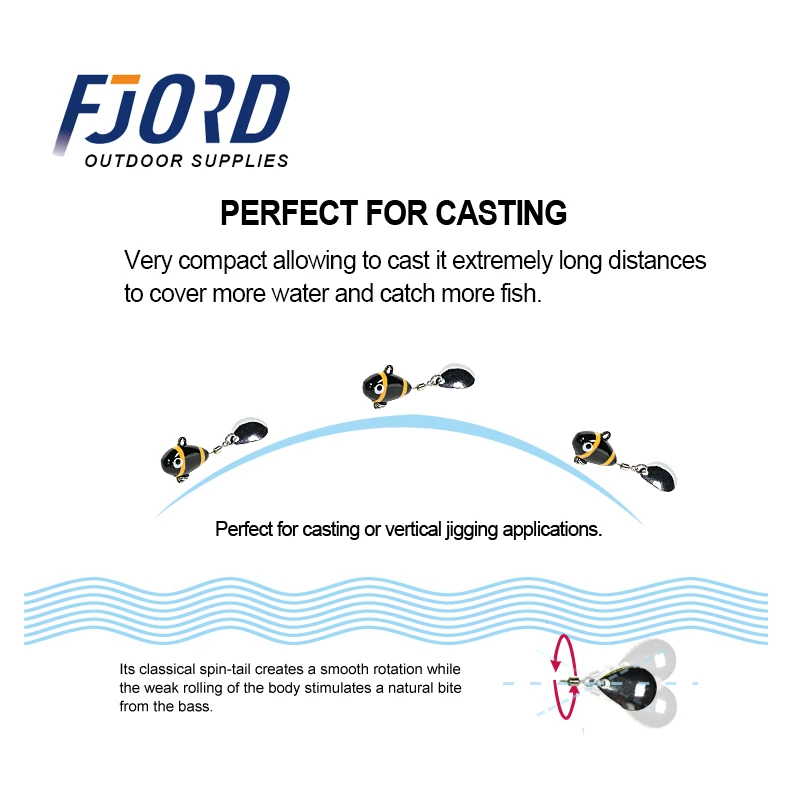 FJORD Spinner cuchara Metal VIB cola ajuste rápido 7g 10,5g 14g Swimbait señuelo de pesca Mini Jig Casting Shore cebos artificiales - imagen 5