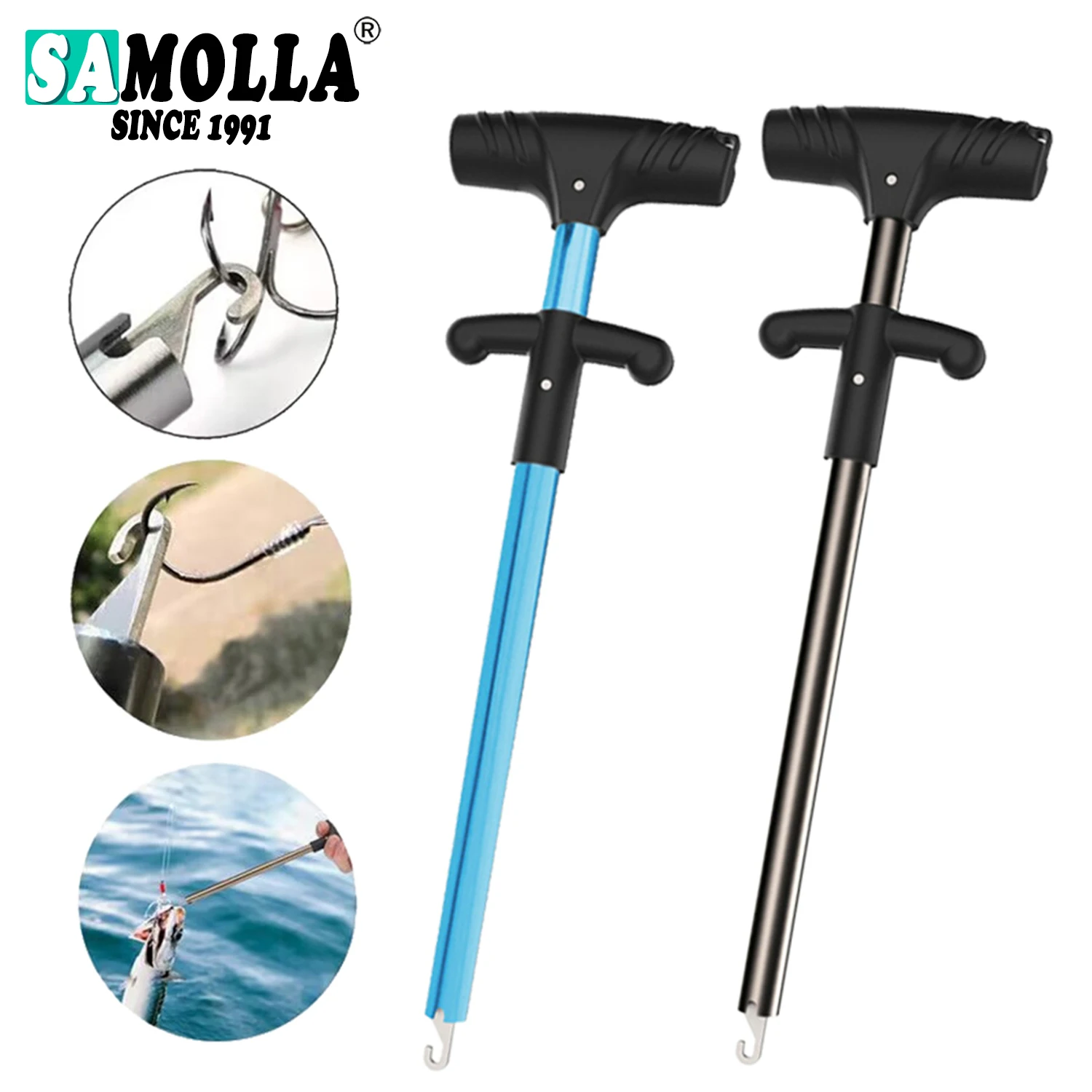 Herramienta removedora de anzuelos de pesca, removedor de señuelos de pesca, separador de anzuelos de tubo de aluminio, Extractor portátil de anzuelos