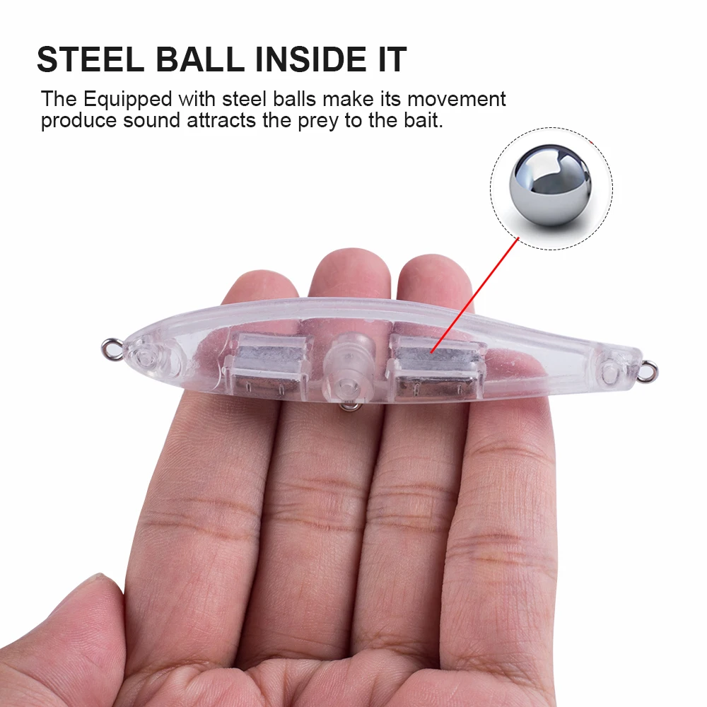 Hanlin-cebo de cuerpo transparente para pesca, aparejos de señuelo de lápiz Wobbler, 10/20 piezas, 8,5 CM, 14,2G - imagen 4