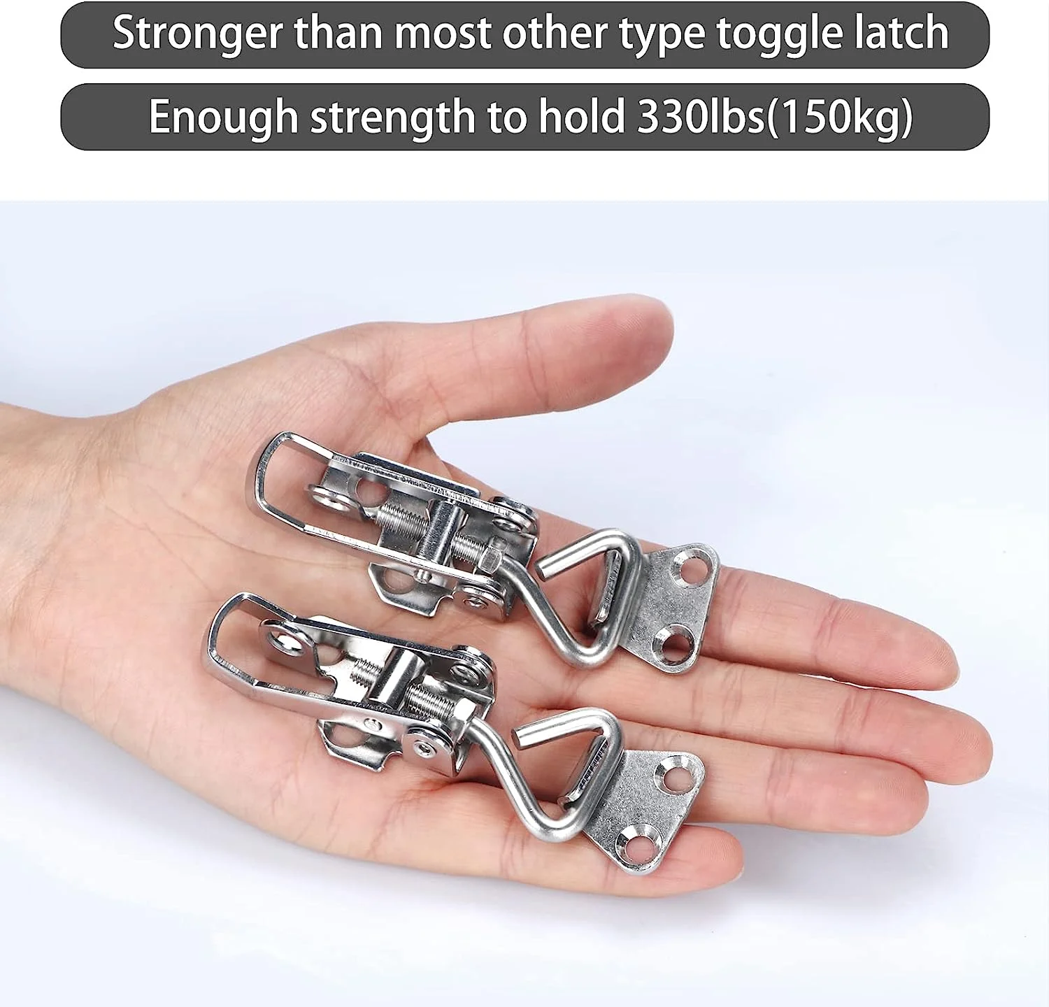 Abrazadera de pestillo de palanca de 2 piezas para barco, bisagra de gabinete de acero inoxidable, abrazadera Bloqueable, pestillo antisonajero para barco, bisagras marinas - imagen 2