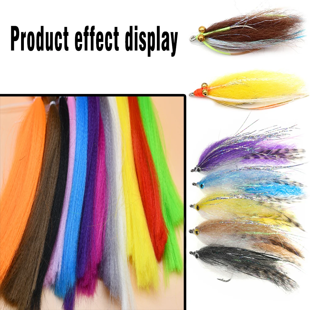 MNFT 12 colores/juego atado de moscas hilo de huevo brillo hilo de insectos fibra cebo señuelo paracaídas atado de moscas Material Streamer moscas - imagen 3