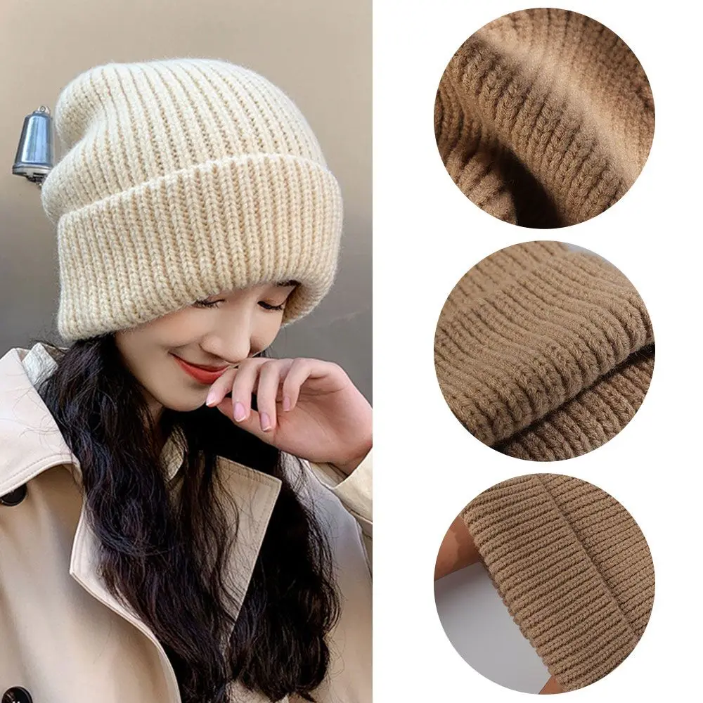 Gorros de punto multicolores de alta calidad para mujer/hombre, gorros lisos y bonitos para invierno y otoño, gorro más cálido para exteriores - imagen 4