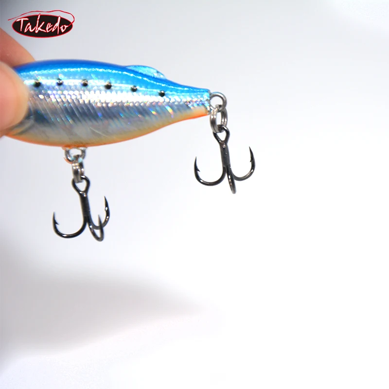 TAKEDO 45MM 4G cebo de manivela Mini señuelo de pesca Wobbers cebos de pesca pesca de mar señuelo de lubina con 12 # Anzuelos triples - imagen 3