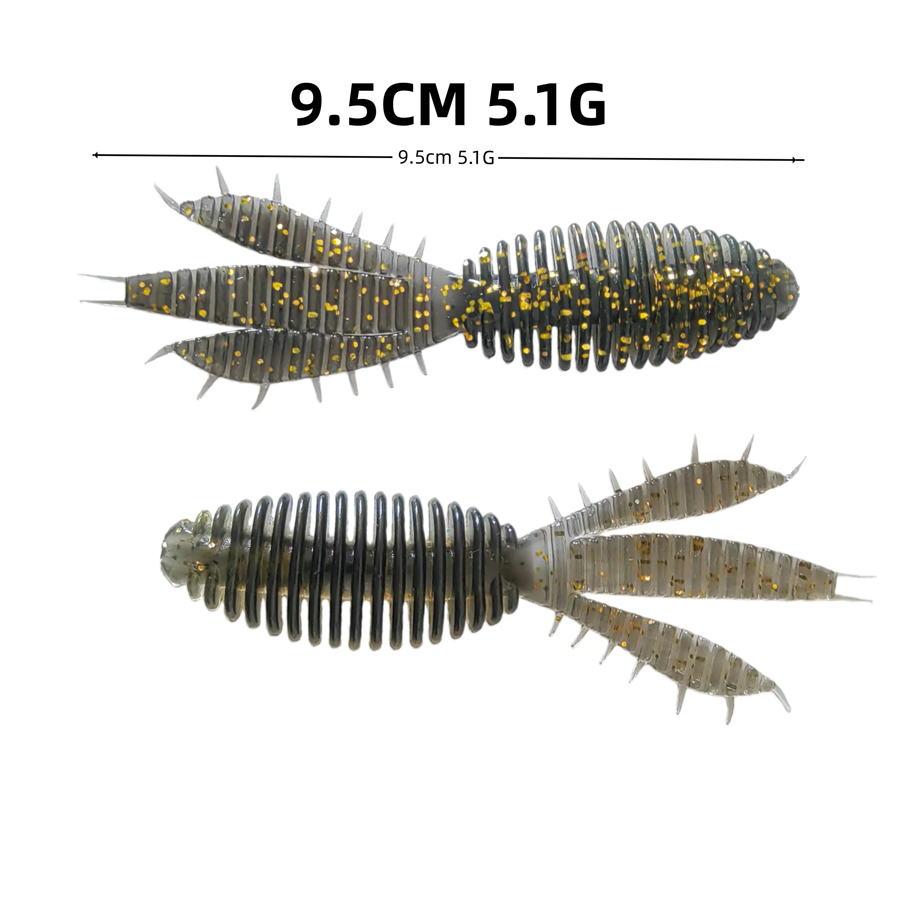MUKUN 6 uds Bass Catch 95mm 5,1G pesca señuelo suave Jig Wobblers Swimbait cebos de silicona camarones lubina perca señuelo cebo Artificial - imagen 3