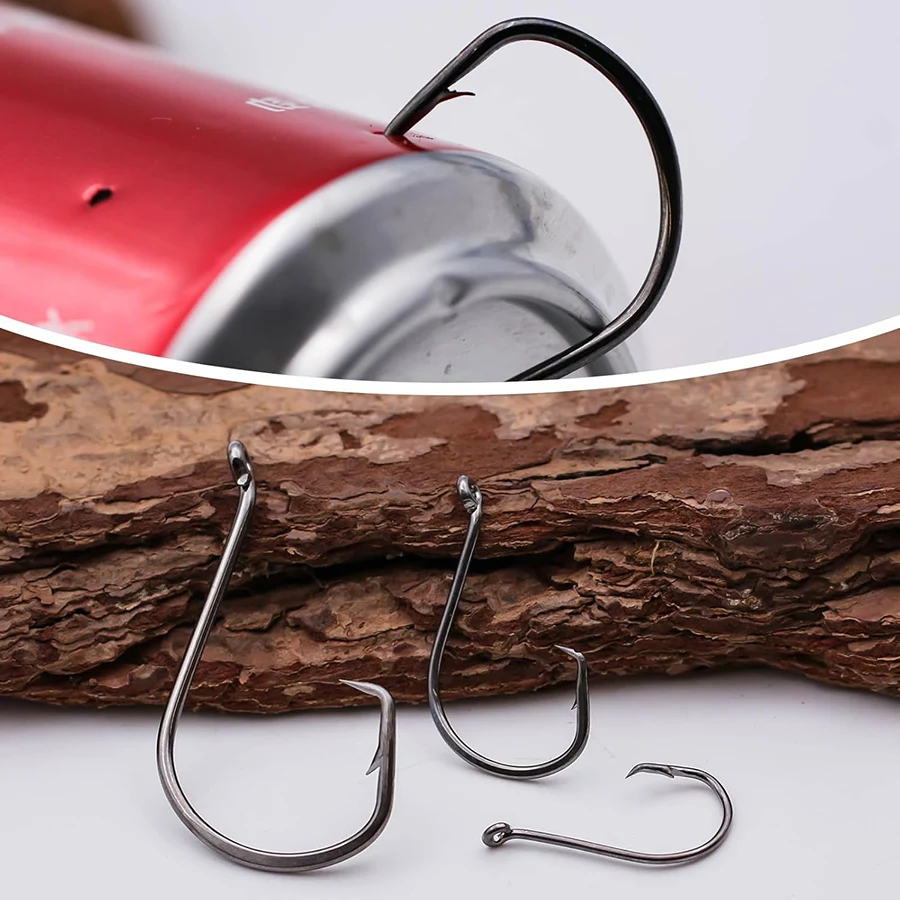 Anzuelos circulares de pulpo para agua salada, 50 Uds., anzuelo de pesca para bagre, 2/0-10/0, anzuelos compensados para aparejos - imagen 3