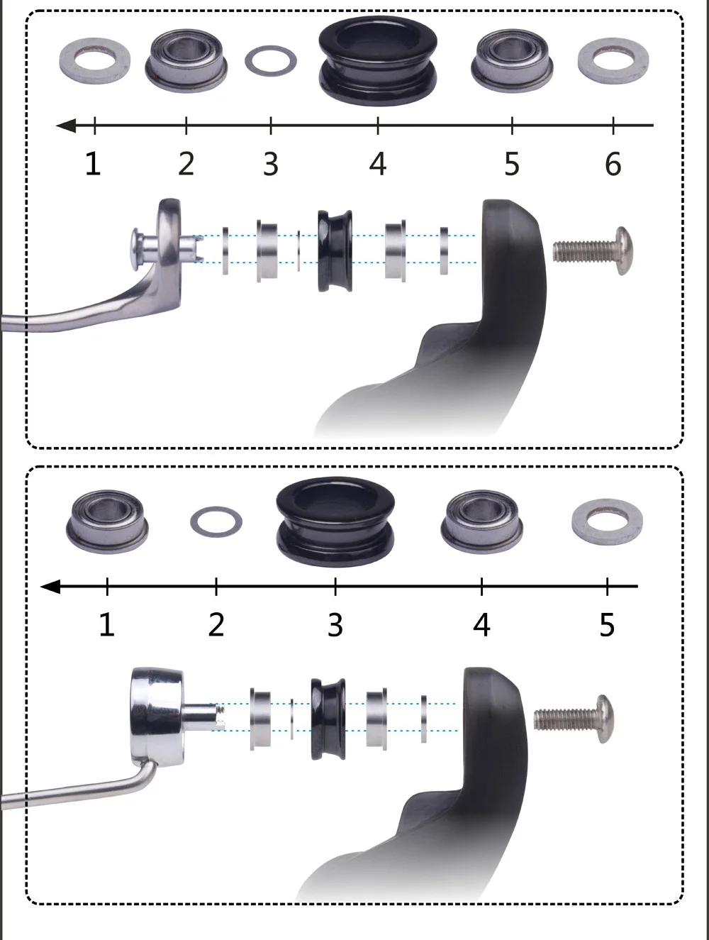 BassLegend para carrete Shimano, Kit de reparación de carrete de pesca, accesorios de cuidado de carrete de pesca, reemplazo de rodamiento de rodillos de línea SIC de pesca - imagen 4