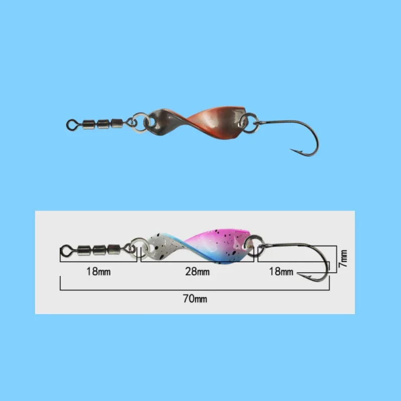 Swolfy 10 unids/caja de Metal trenzado trucha pesca cuchara señuelos Jigging cebos 2,5g Spinner Artificial cebos duros para trucha lubina - imagen 4