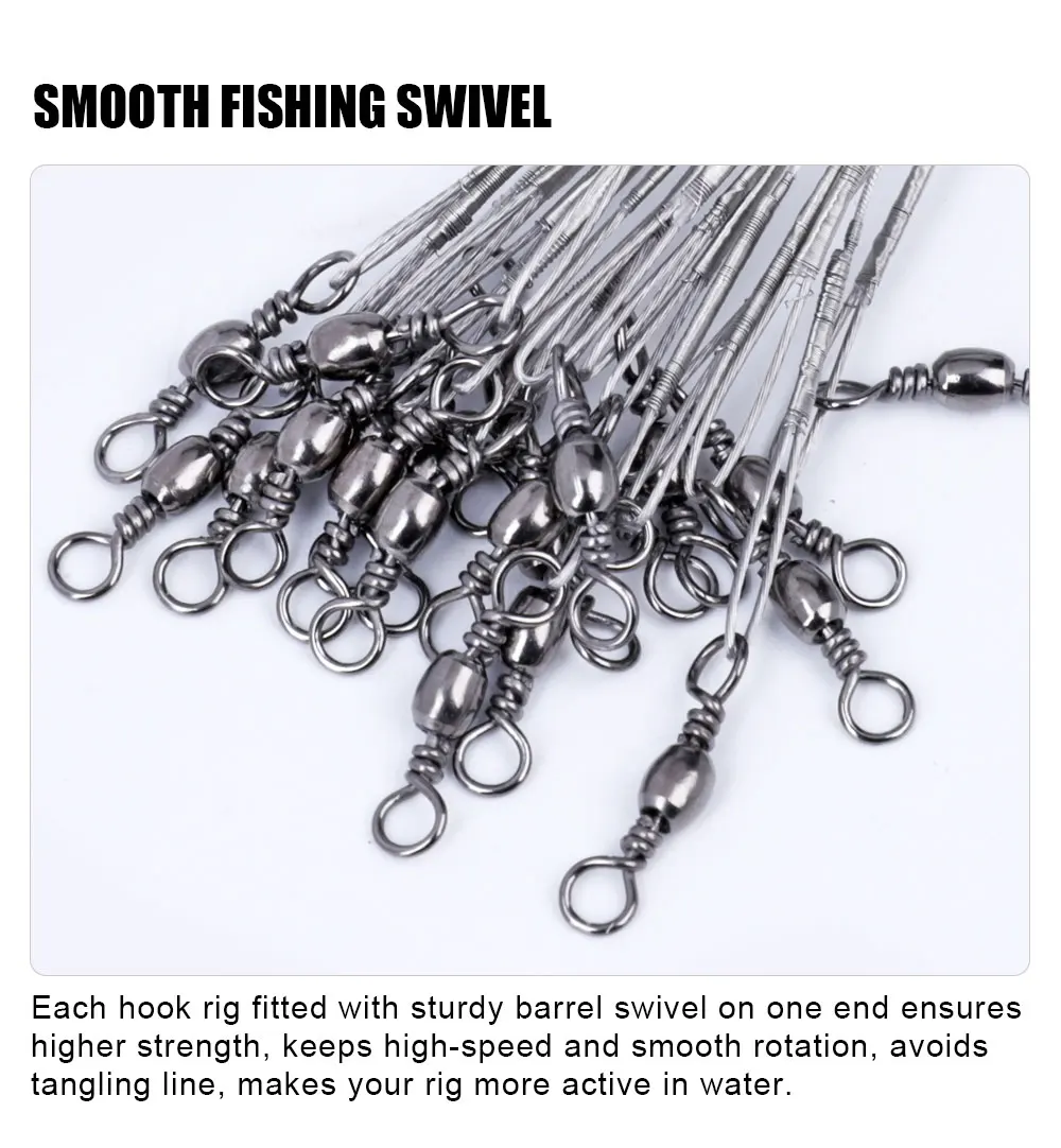 Experimente la pesca suave con nuestros ganchos giratorios duraderos