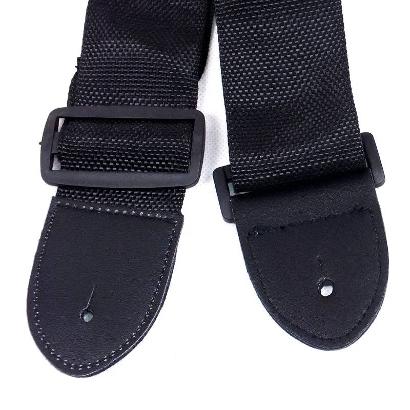 Correa de guitarra de 68cm-124cm, correa de hombro ajustable con cabeza de cuero para piezas de bajo eléctrico, accesorios, color negro - imagen 3
