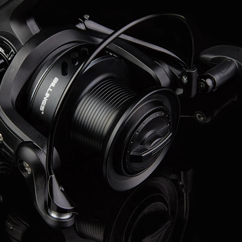 BILLINGS 5000/12000 carrete giratorio de carpa arrastre doble máximo 18kg 5,2:1/5,1:1 relación de engranaje con carrete de aluminio para pesca en agua dulce y sal - imagen 5