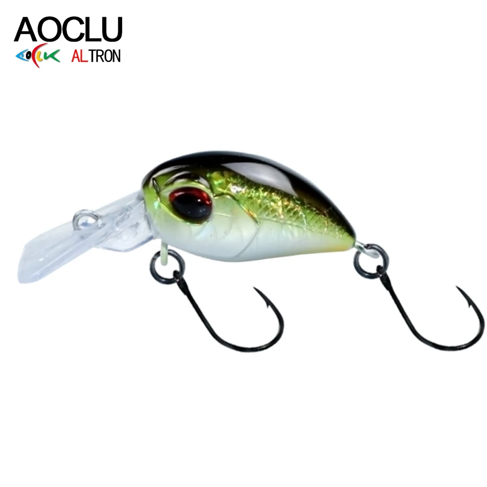 AOCLU Manivela de cebo para pececillos que se hunde, sonajero con bolas móviles, cabeza de pez dorado, anzuelo costero para lubina, buceo profundo, 40 mm, 2,1 g