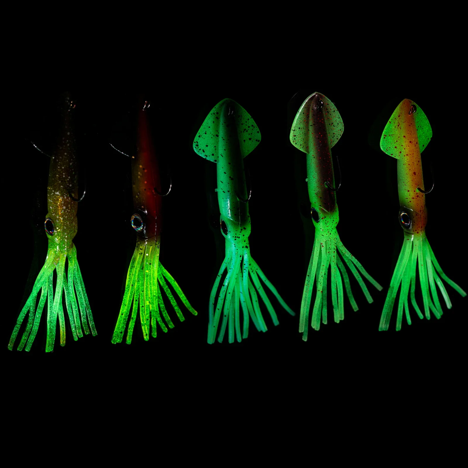 Señuelo de pesca suave de calamar Goture, 14cm, 36g, plantilla de pulpo biónico, cebo Artificial luminoso de silicona, mezcla de colores para pesca en barcos de mar - imagen 2