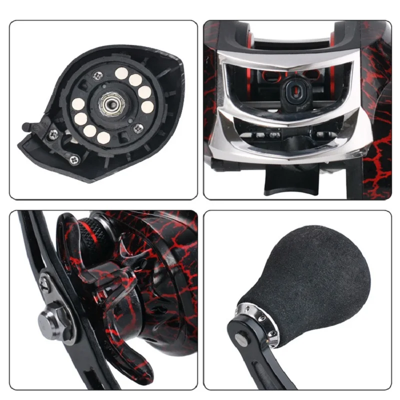 Carrete Baitcasting AK200 ultraligero – Freno magnético 7.1:1
