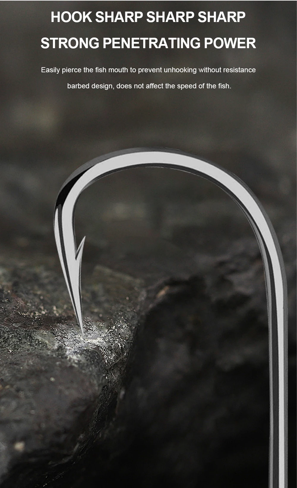 Experimente lo último en la nitidez del gancho de pesca con nuestro diseño duradero y eficiente