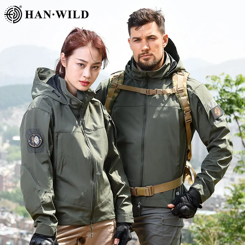 HAN WILD Chaqueta ligera de camuflaje chaqueta táctica hombres combate impermeable transpirable cazadora Casual senderismo - imagen 5