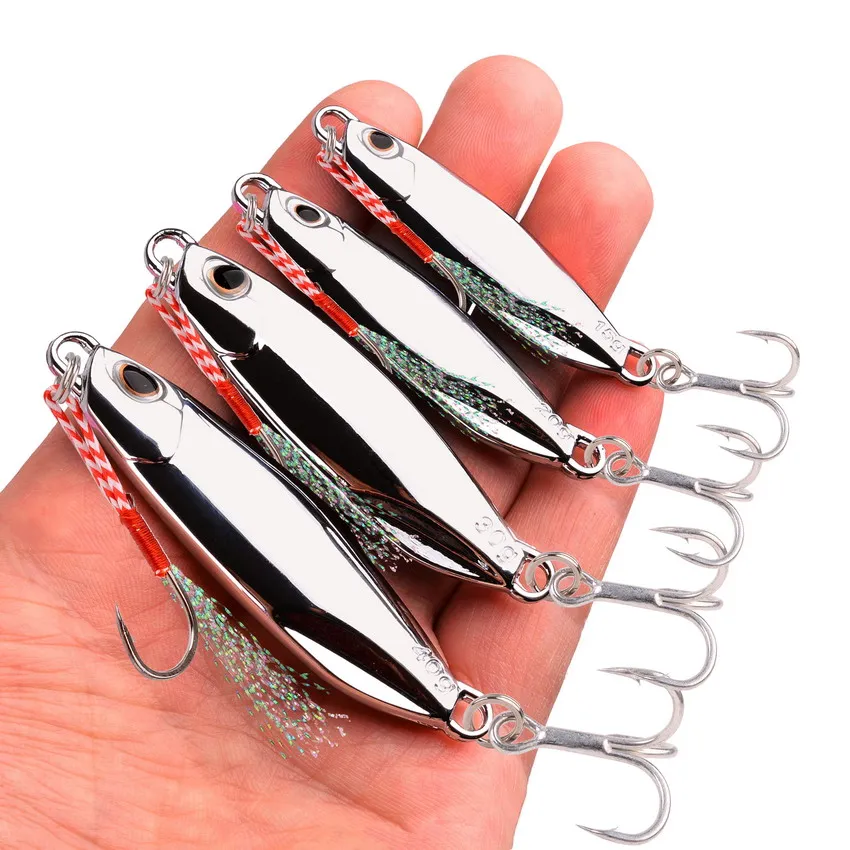 Señuelo para Pesca vertical de Metal con peso de 15G, 20G, 30G, 40G, plantilla de Metal plateado, Crankbait, Señuelos de Pesca Wobbler artificiales, cebo de trucha - imagen 5