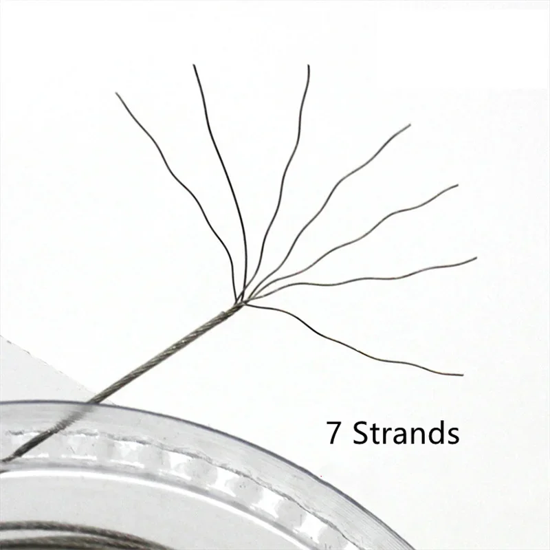 10M 7 hebras 5LB-200LB alambre de rastreo recubierto de nailon alambre de acero trenzado revestimiento líder Jigging línea de pescado accesorios de aparejos de pesca de mar - imagen 3