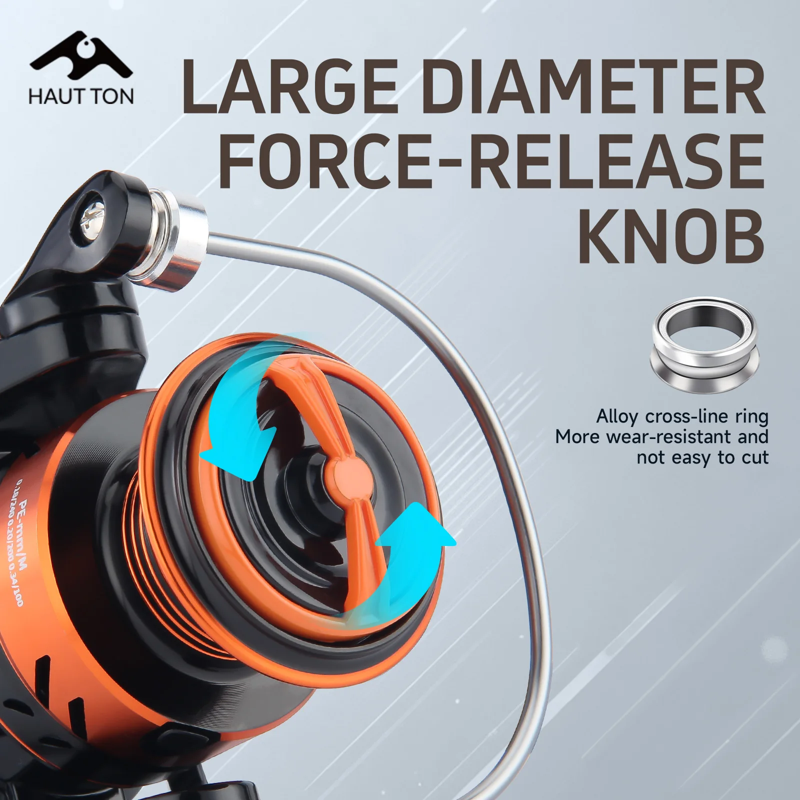 Carrete de pesca giratorio con brazo basculante plegable de un solo clic de Metal OW2000-7000, relación de engranaje 5,2: 1, arrastre máximo de 13KG/28,66LB - imagen 2