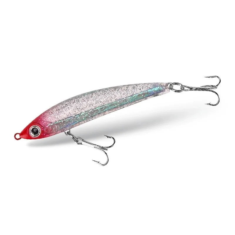 Señuelo de pesca de aleación de Zinc fundido largo, cebo blando integrado, 14g, 8,5 cm, señuelos artificiales que se hunden aerodinámicos, lote de 2 piezas en oferta - imagen 3