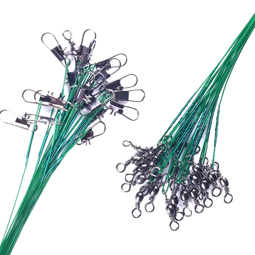 Línea de pesca acero antimordida, líder alambre con accesorio giratorio, correa núcleo plomo, 15cm, 20cm, 25cm y 30cm - imagen 4