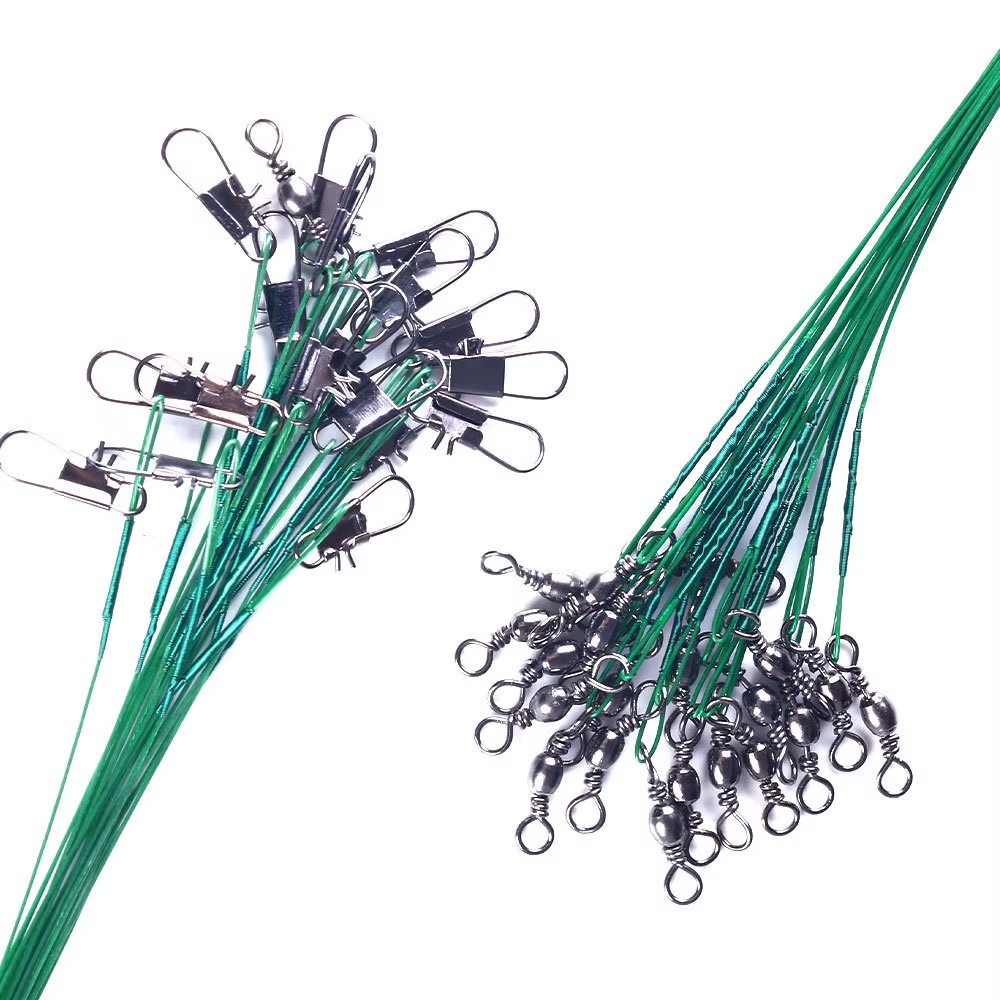 Línea de pesca acero antimordida, líder alambre con accesorio giratorio, correa núcleo plomo, 15cm, 20cm, 25cm y 30cm - imagen 4