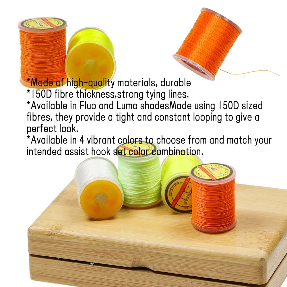 WIFREO-Hilo de atado de moscas Lumo 150D para Lucio, Lucio, moscas, UV Fluo, poliéster, bricolaje, gancho de asistencia, línea de encuadernación, accesorios de pesca, aparejos - imagen 5