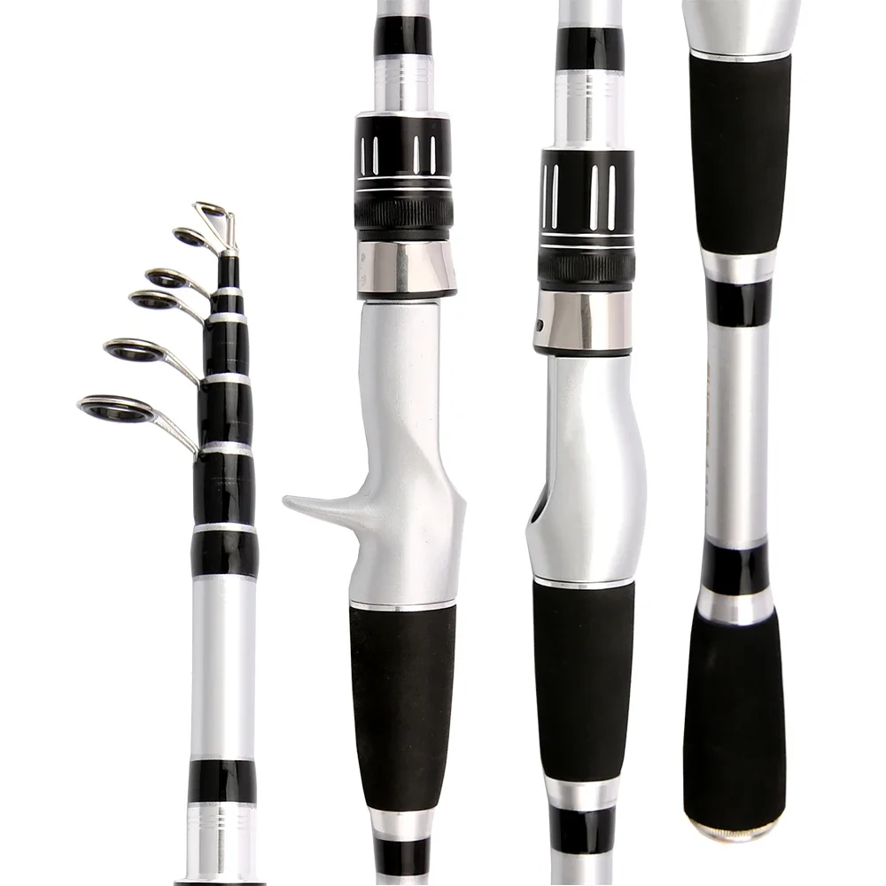 Cañas de pescar giratorias para Baitcasting, caña de pescar ligera de fibra de carbono de 1,5-2,4 m con cebo de línea, acción ML, 5-18g, pesca en barco de pulpo y calamar - imagen 4