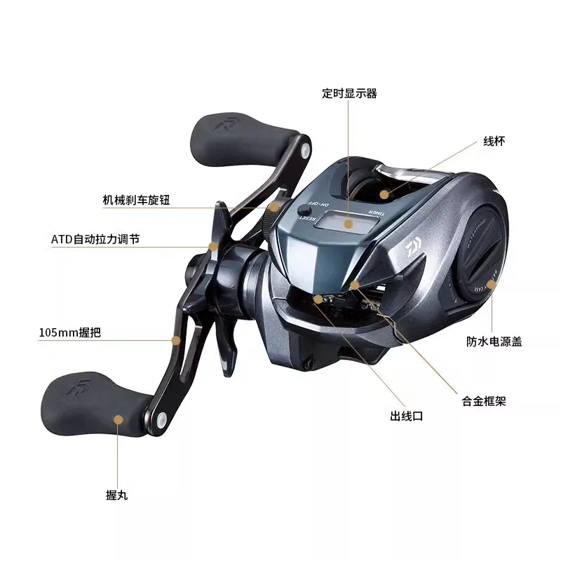 DAIWA-carrete de pesca con rueda de conteo eléctrico SPARTAN IC, 200H, 200HL, 4 + 1BB, arrastre máximo de 5KG, relación de engranaje 6,3: 1 - imagen 2