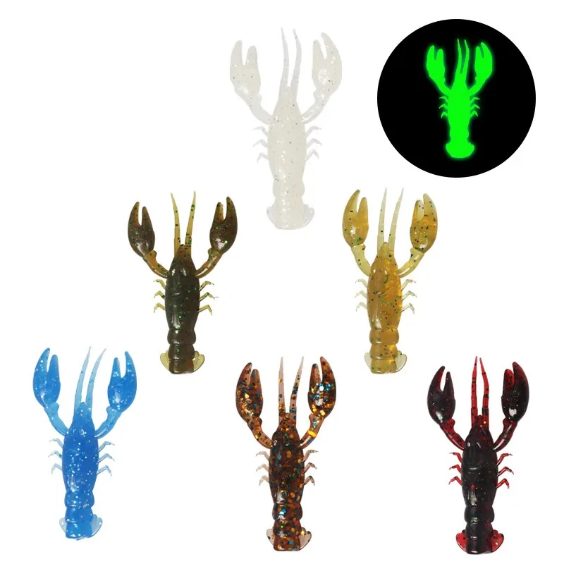 Señuelos swimbait vinilo camarón langosta cangrejo lubina trucha lucio - imagen 4