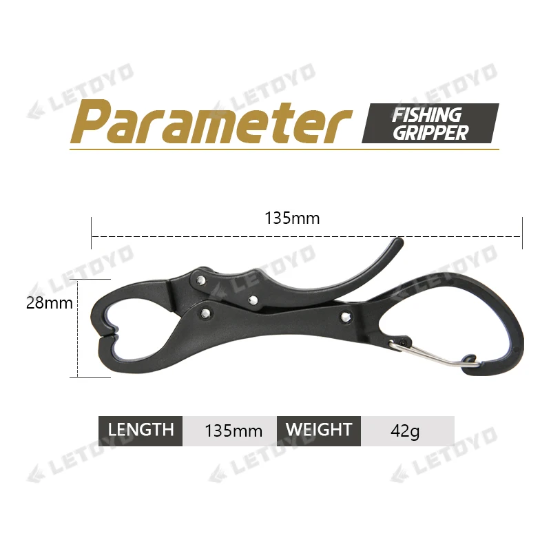 LETOYO 160mm 125mm pinza de pesca de lubina y trucha 2 colores soporte de labio de pescado para peces pequeños alicates de plástico accesorios de pesca - imagen 3