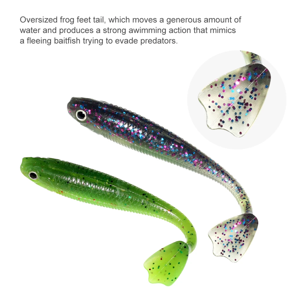 Nuevos Señuelos de Pesca 70mm 95mm señuelo suave gusano Artificial carpa cebo de silicona Wobblers para curricán Pike Bass Sea Swimbait Predator Goods - imagen 4