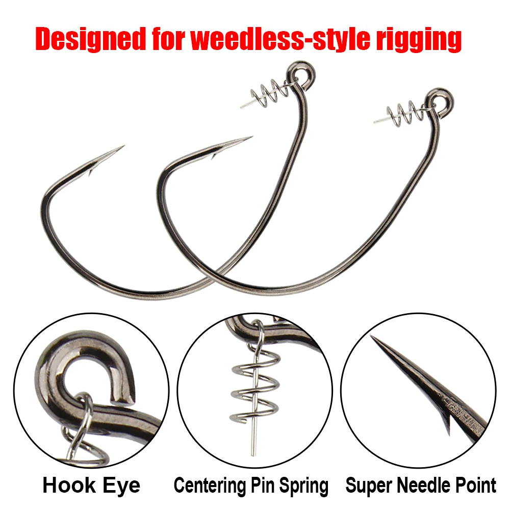 Spinpoler 5/0 7/0 10/0 anzuelos de natación Raptor sin peso espacio ancho 3x-tirón forjado fuerte para cebo blando señuelo de pesca mar de agua salada - imagen 5