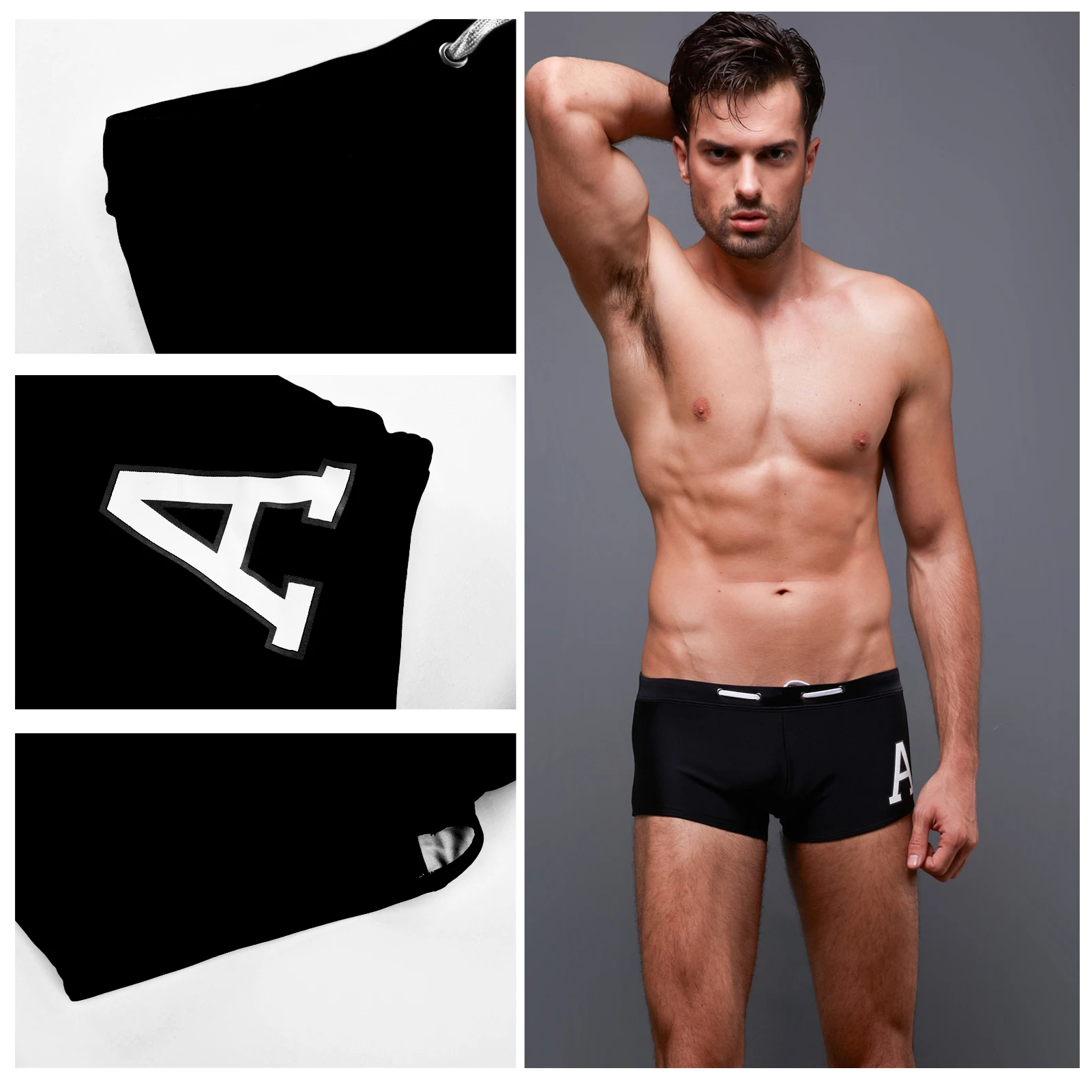 Boxer bañador pierna cuadrada hombre secado rápido para playa y surf