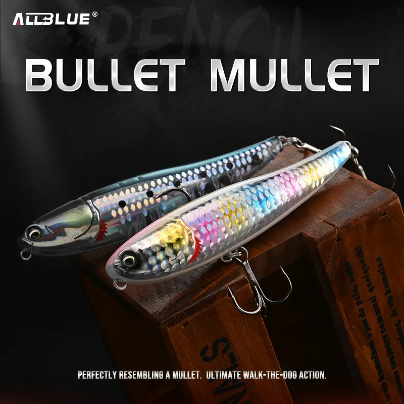 ALLBLUE BULLET MULLET – Topwater lápiz caminante flotante para lubina - imagen 4
