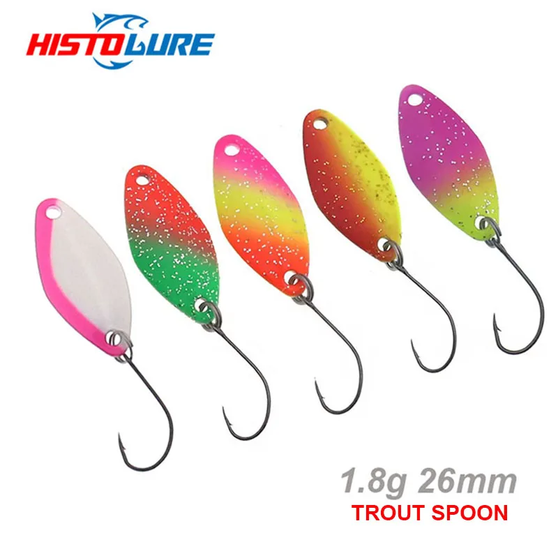 HISTOLURE 1 Uds cuchara para trucha 1,8g 26mm señuelos cuchara de pesca cebos cebo giratorio de metal color de dos lados - imagen 3