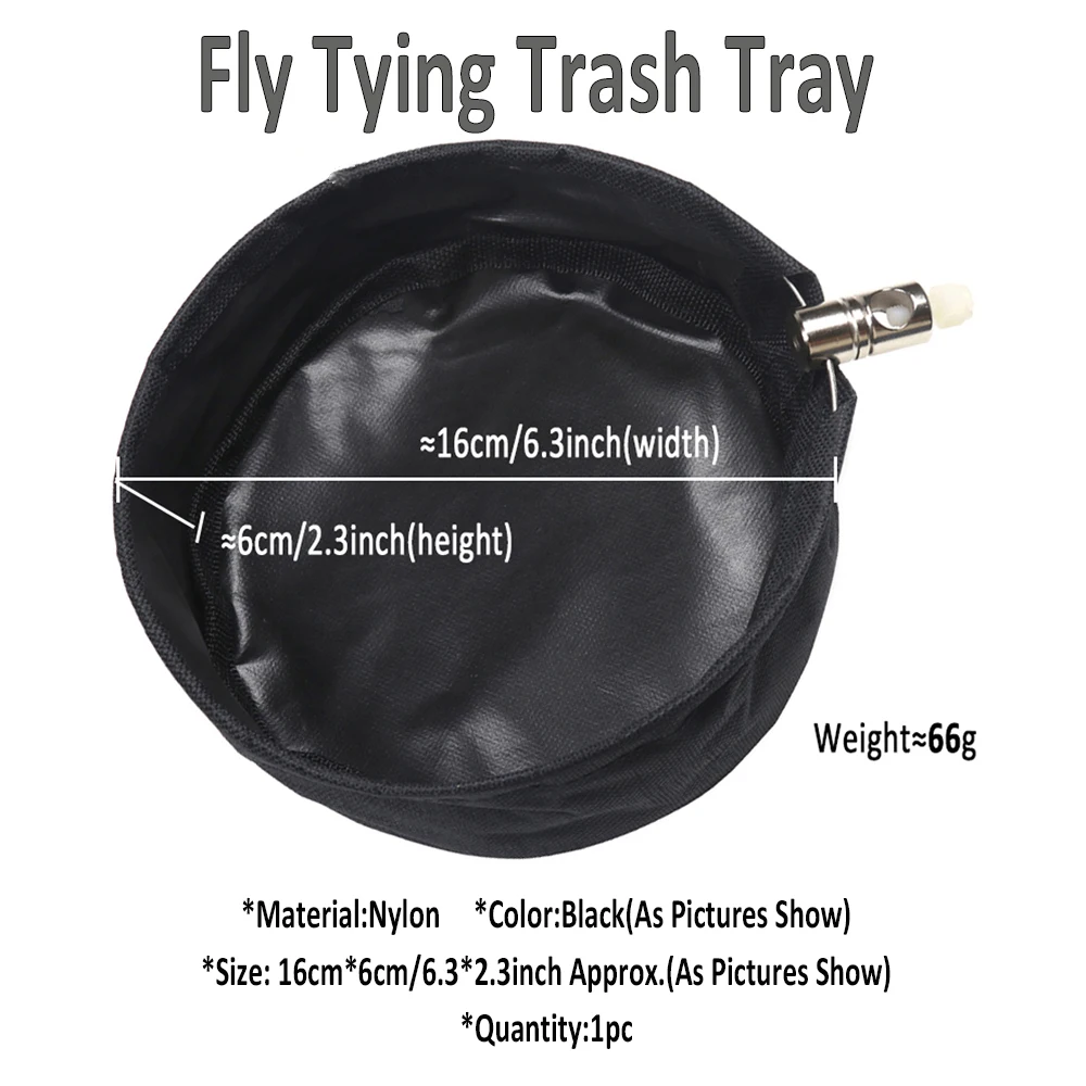 WIFREO-bandeja de basura para atar moscas de nailon, cesta de residuos, tornillo de banco para atar moscas, bolsa de soporte para basura, bolsa de almacenamiento para herramientas, accesorio para aparejos de pesca - imagen 4