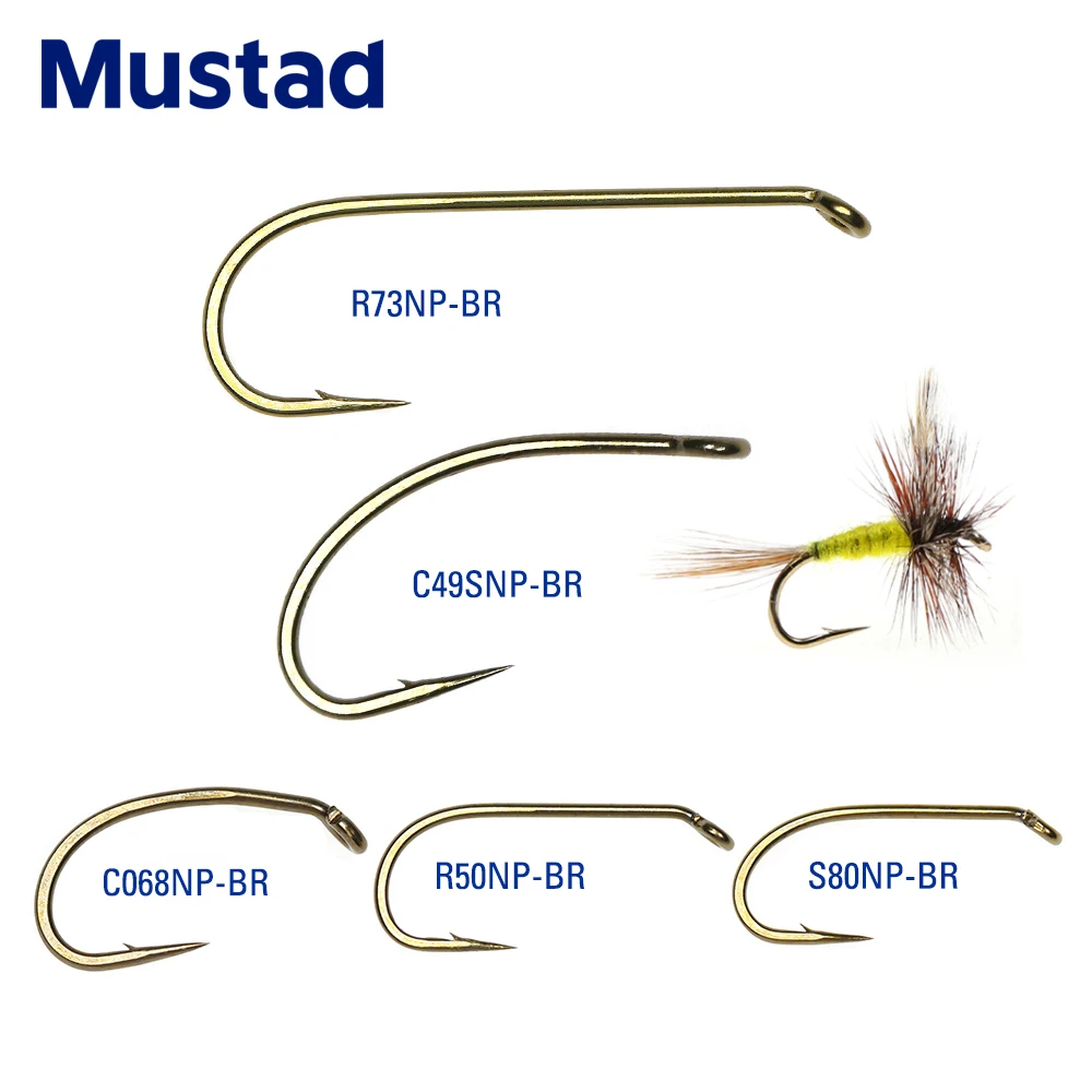 Mustad Anzuelos de atado de mosca con púas color bronce para pesca - imagen 2