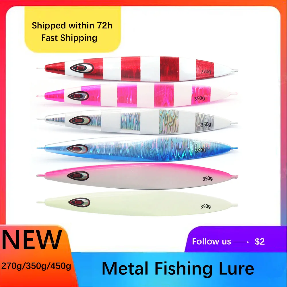 VOLIN-señuelo de pesca Jigs de Metal de 25 piezas, 450g, señuelo de Jigging lento para barco, cebo duro, aparejos de pesca en el mar - imagen 2